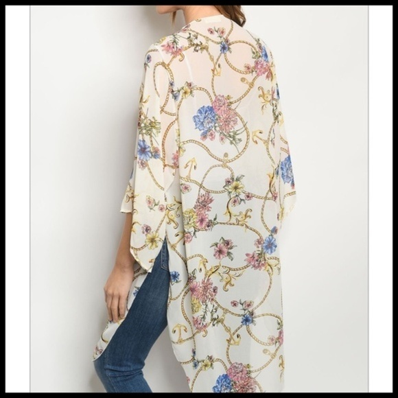 🆕Ivory print Kimono/CoverUp/Cardigan Ect - Picture 4 of 5